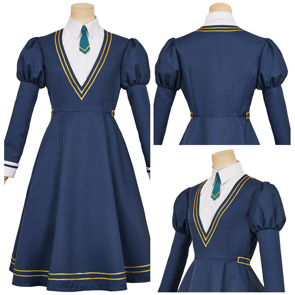 Witch Watch Nemu Miyao Women Blue Dress Carnival Halloween Cosplay Costume