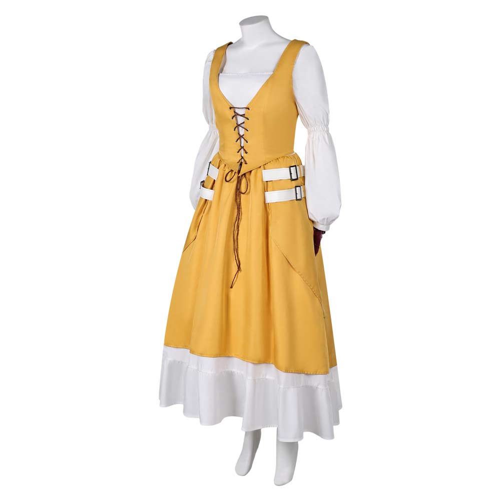 Final Fantasy Aerith Gainsborough yellow Dresss Cosplay Costume