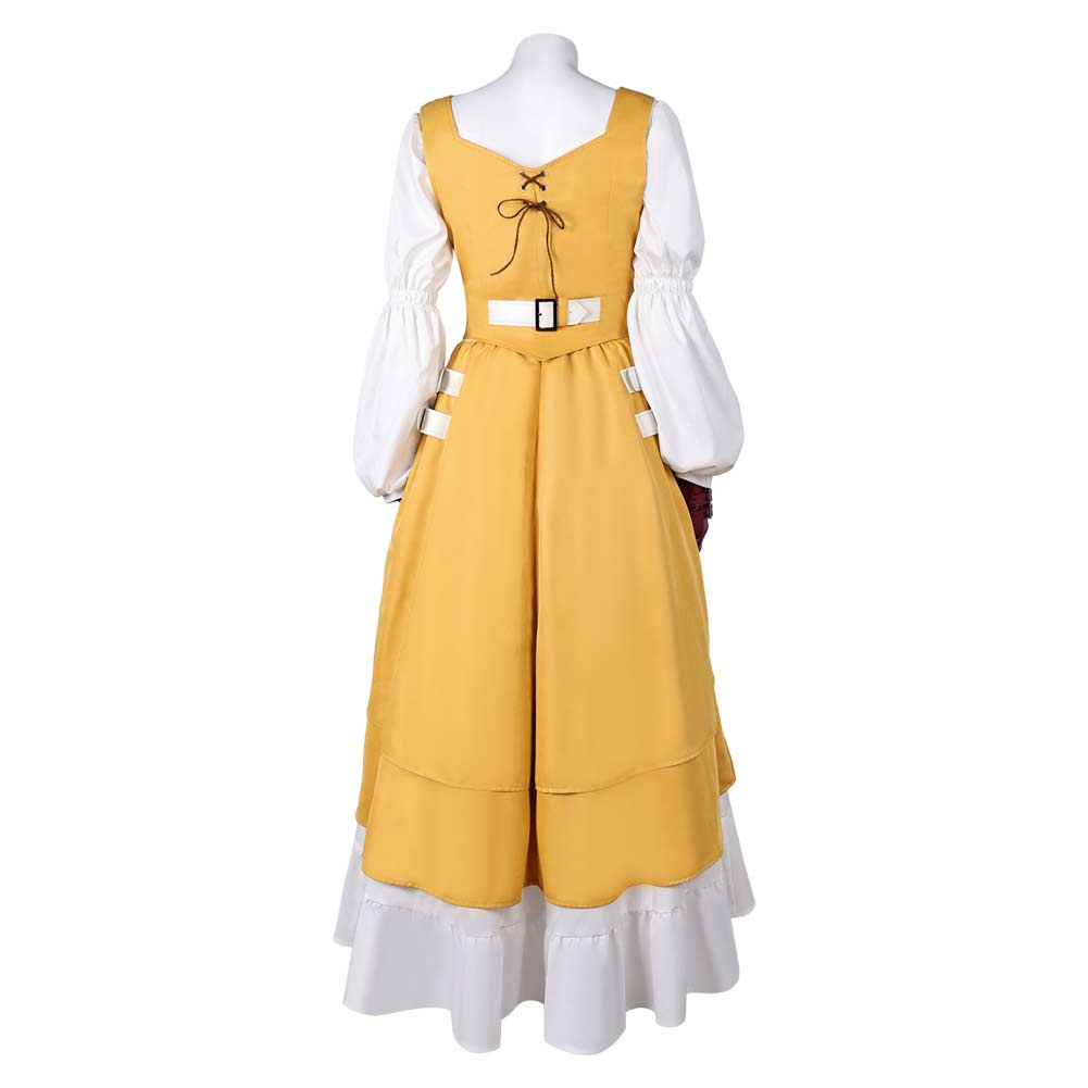 Final Fantasy Aerith Gainsborough yellow Dresss Cosplay Costume