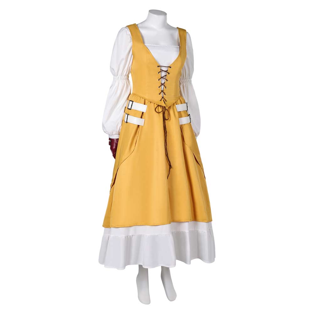 Final Fantasy Aerith Gainsborough yellow Dresss Cosplay Costume