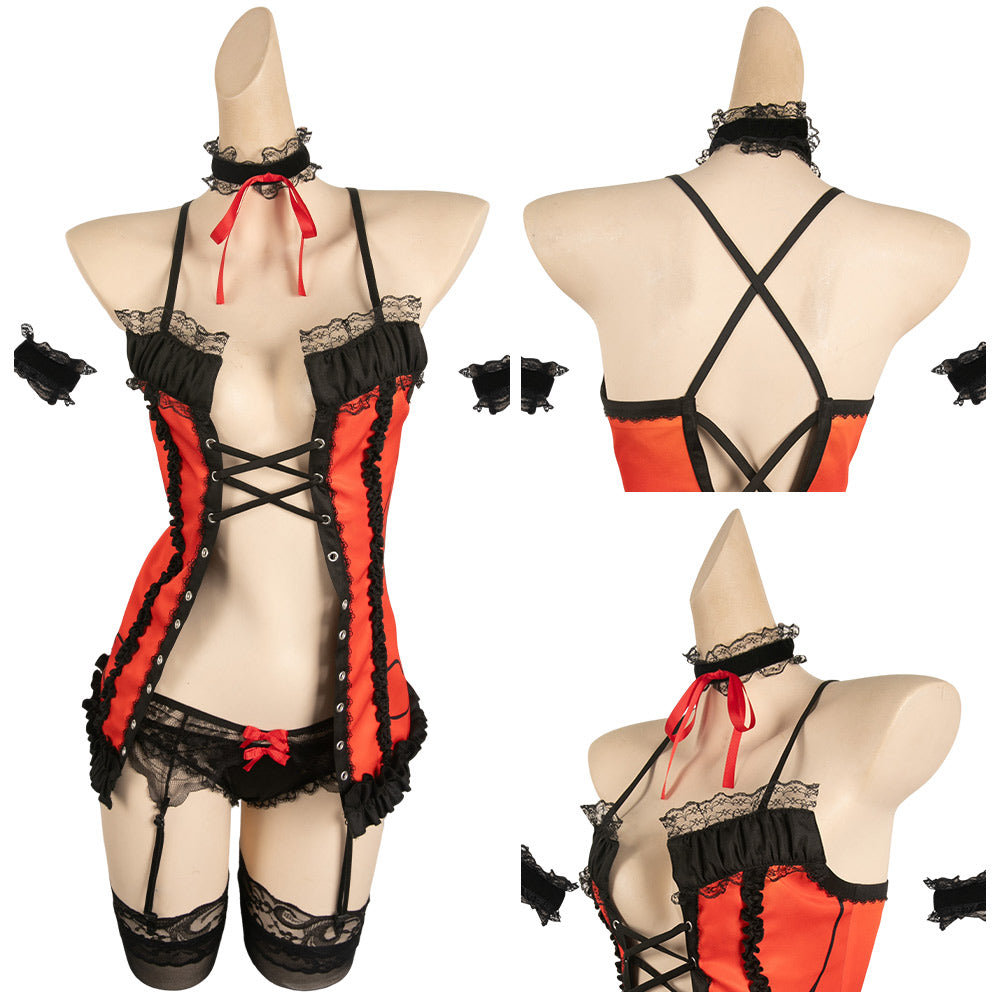 Kurumi Tokisaki Date A Live Sexy Red Cosplay Costume Outfits