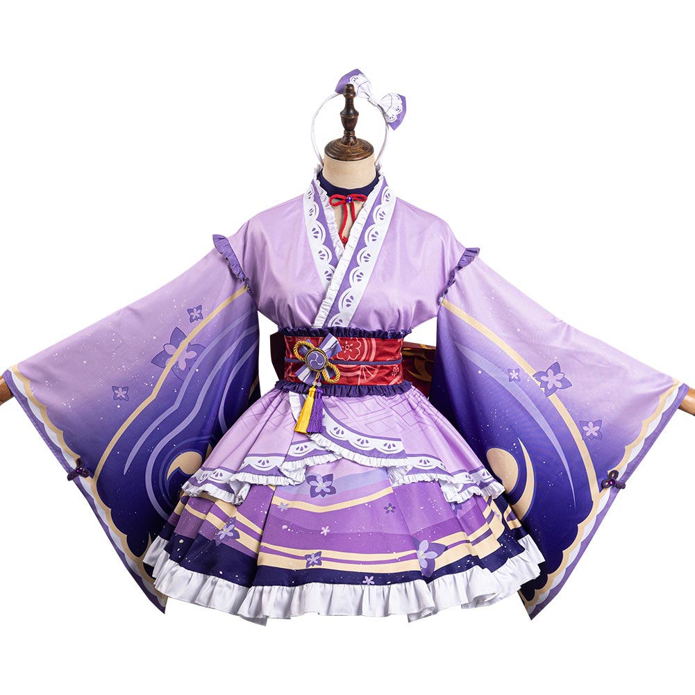 Genshin Impact Raiden Shogun Lolita Cosplay Costume Outfits Halloween Carnival Party Suit DISFRAZDEDIADEBRUJAS.ES®