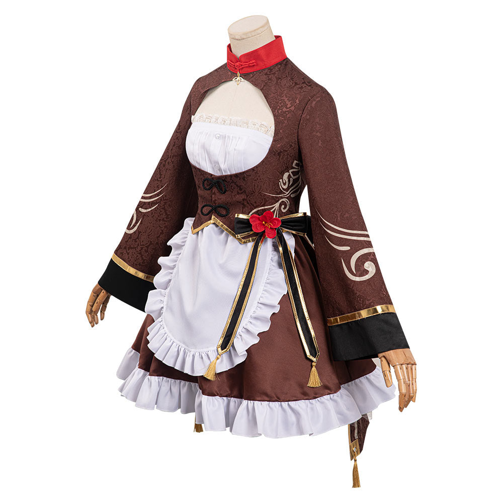 Genshin Impact¡ªHu Tao Cosplay Costume Maid Dress Outfits Halloween Carnival Suit