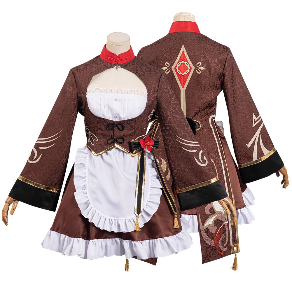 Genshin Impact¡ªHu Tao Cosplay Costume Maid Dress Outfits Halloween Carnival Suit
