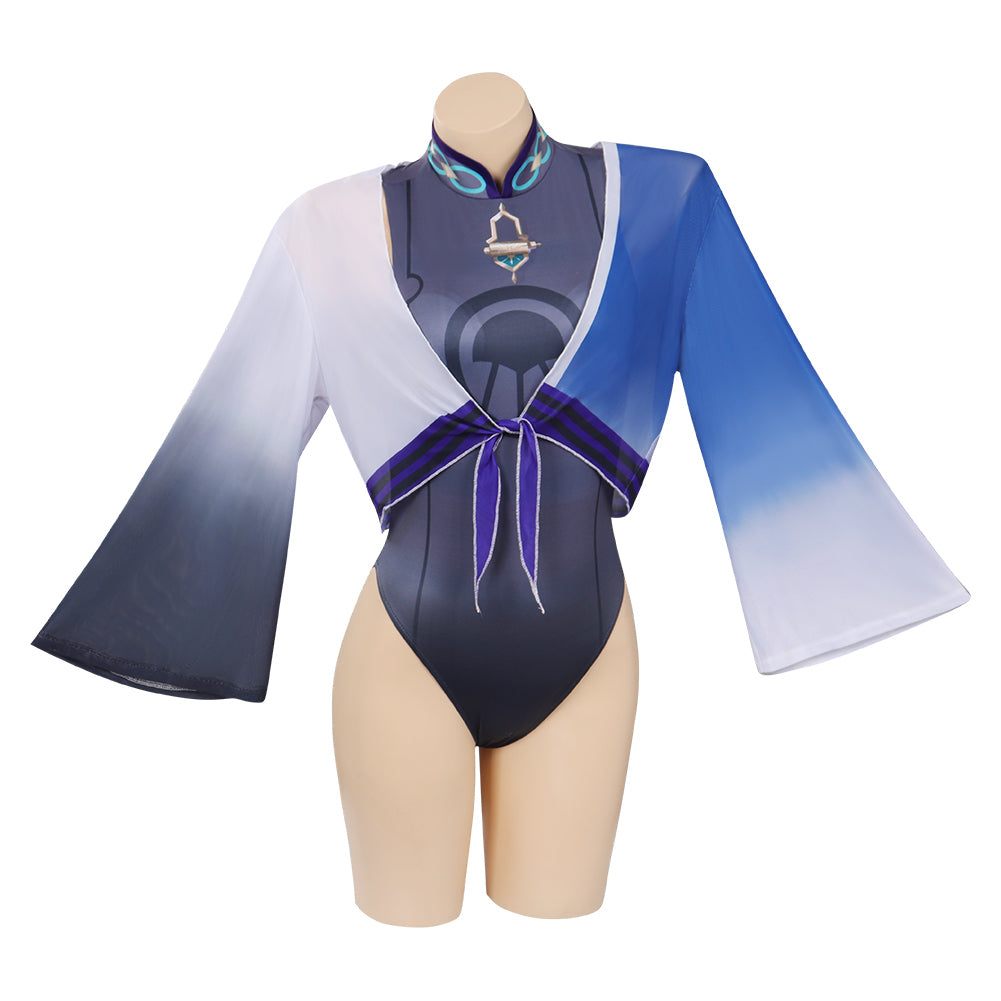 Genshin Impact Scaramouche Cosplay Coatume Jumpsuit Cloak Swimwears  Halloween Carnival Suit