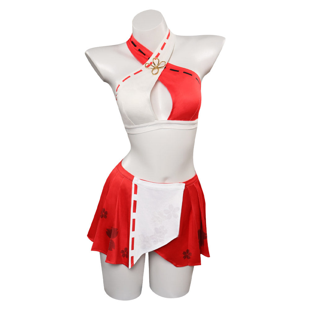 Game Genshin Impact Yae Miko Bikini Beach Swimsuit Set Halloween Carnival Party Outfits