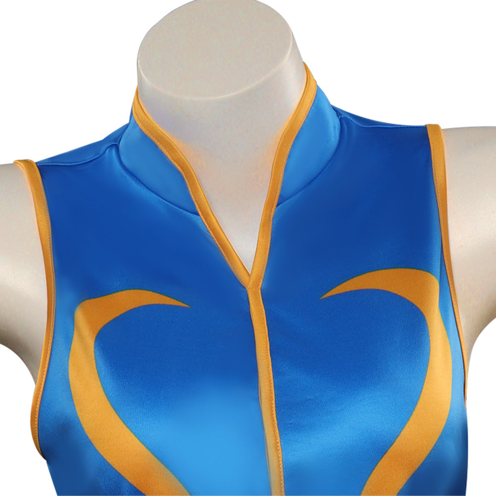 Street Fighter Chun Li Swimsuit Top Shorts Cosplay Costume Outfits Halloween Carnival Party Suit