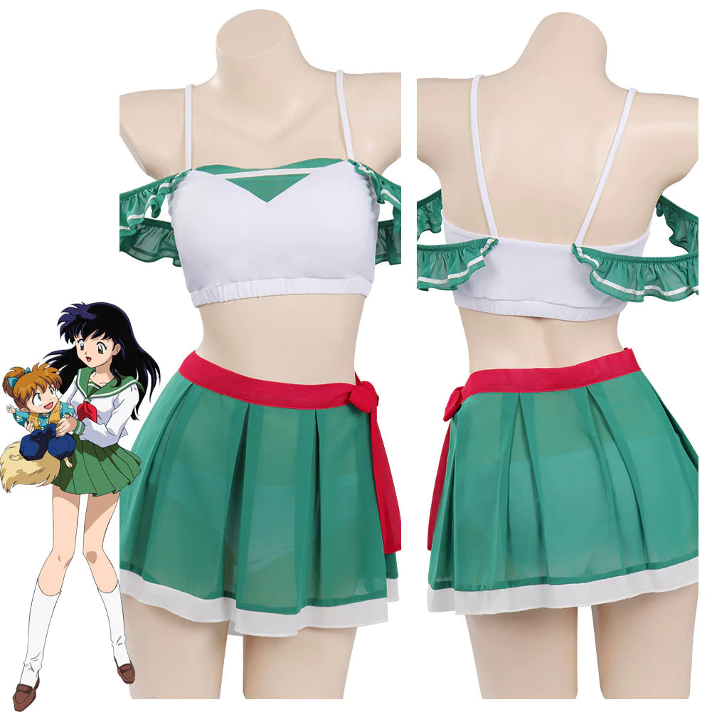 Anime InuYasha Kagome Higurashi Women Girls Uniform Skirt Outfit Cospl –