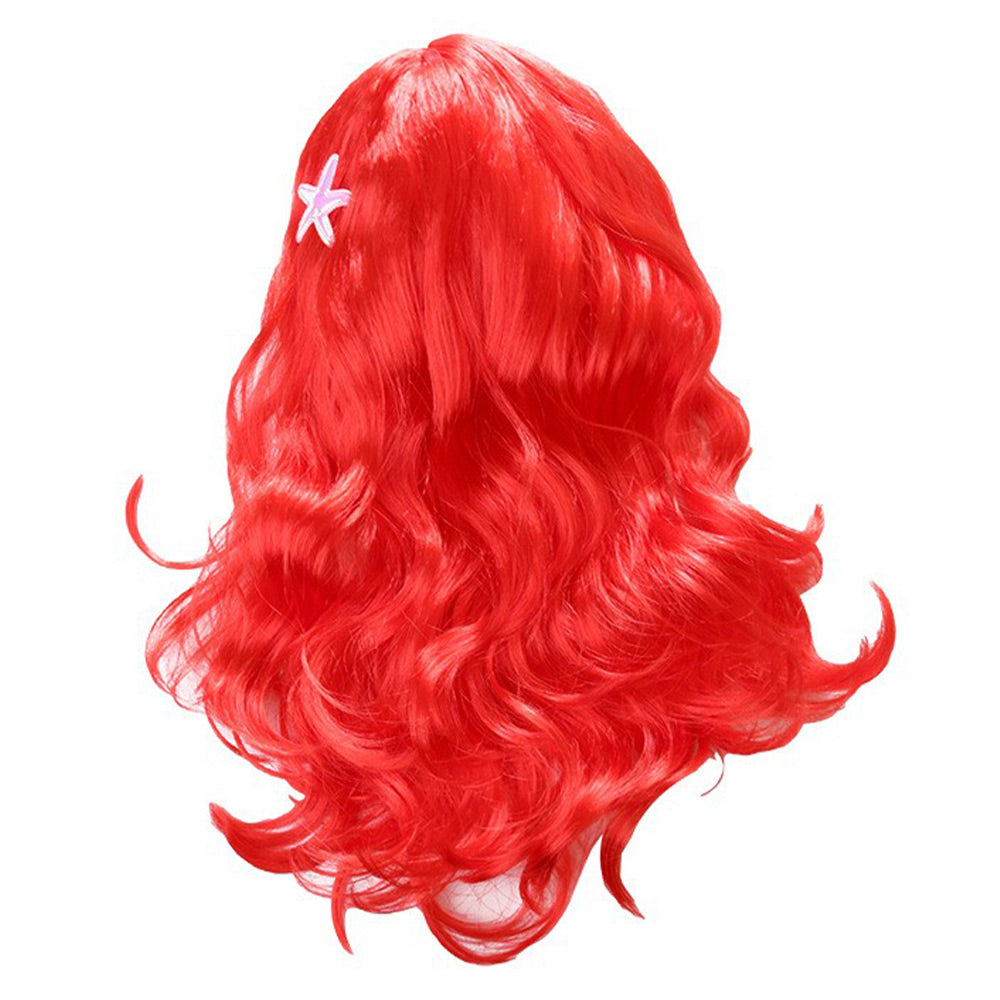 Kids Girls Ariel Cosplay Wig Heat Resistant Synthetic Hair Carnival Halloween Party Props