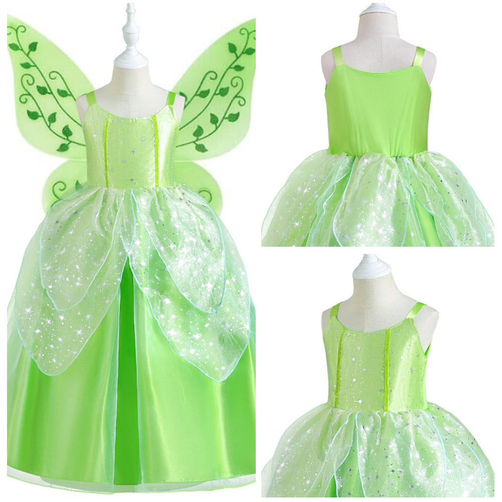 Kids Girls Peter Pan & Wendy Tinker Bell Cosplay Costume Dress Outfits Halloween Carnival Party Disguise Suits