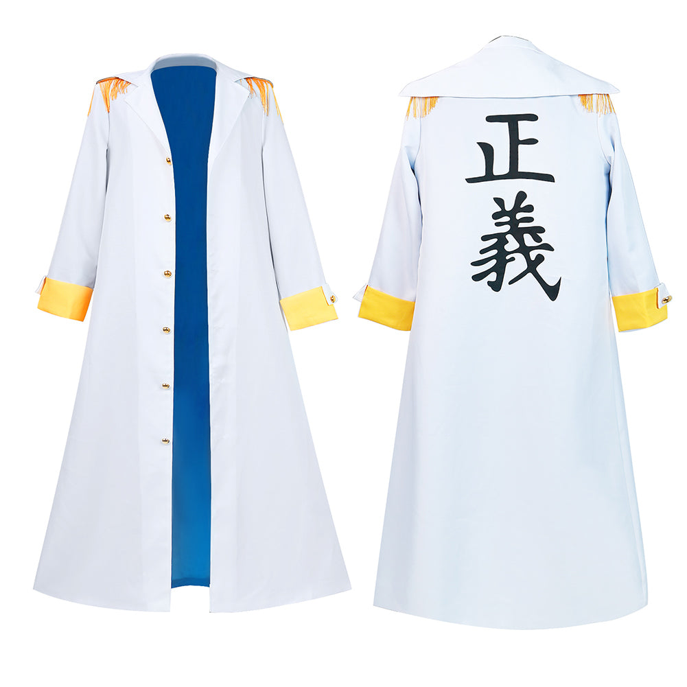 One Piece Admiral Of The Navy Coat Cosplay Costume Outfits Halloween Carnival Suit