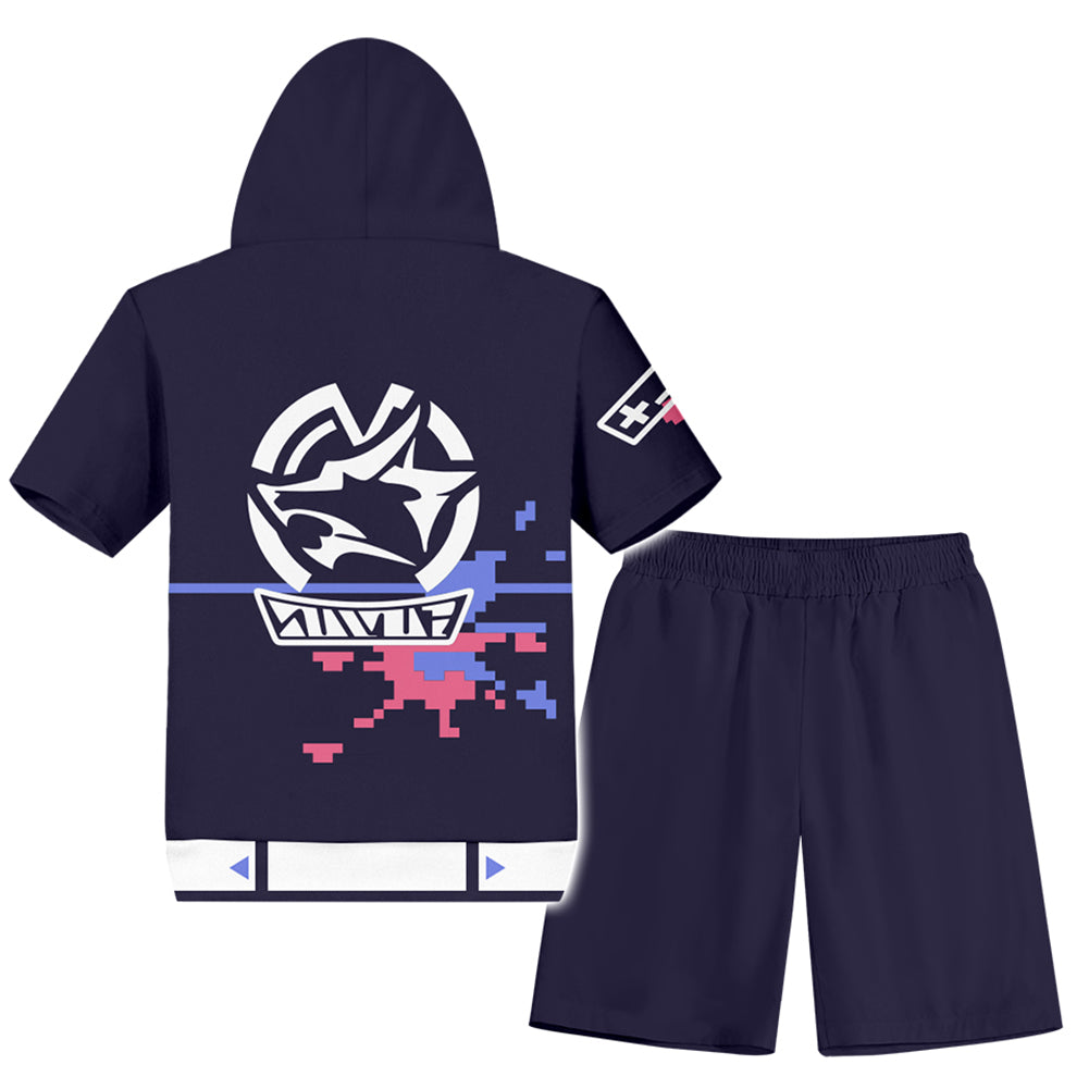 Silver Wolf Honkai: Star Rail Silver Wolf casual Short Sleeve Hoodie Shorts summer Set