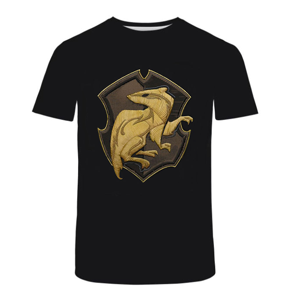 Hogwarts Legacy Hufflepuff Cosplay T-shirt 3D Print Short Sleeve Shirt