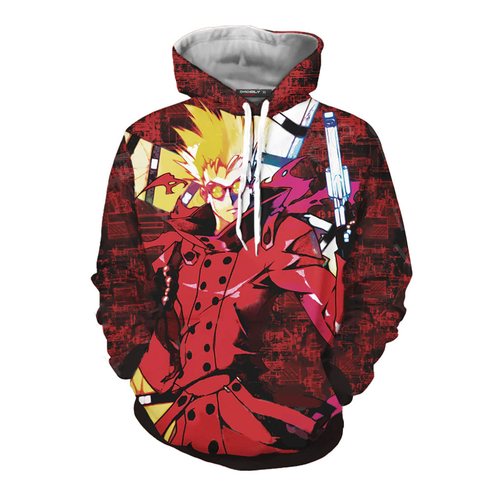 TRIGUN STAMPEDE Vash the Stampede Cosplay Hoodie 2D Printed Hooded Sweatshirt Men Women Casual Streetwear Pullover