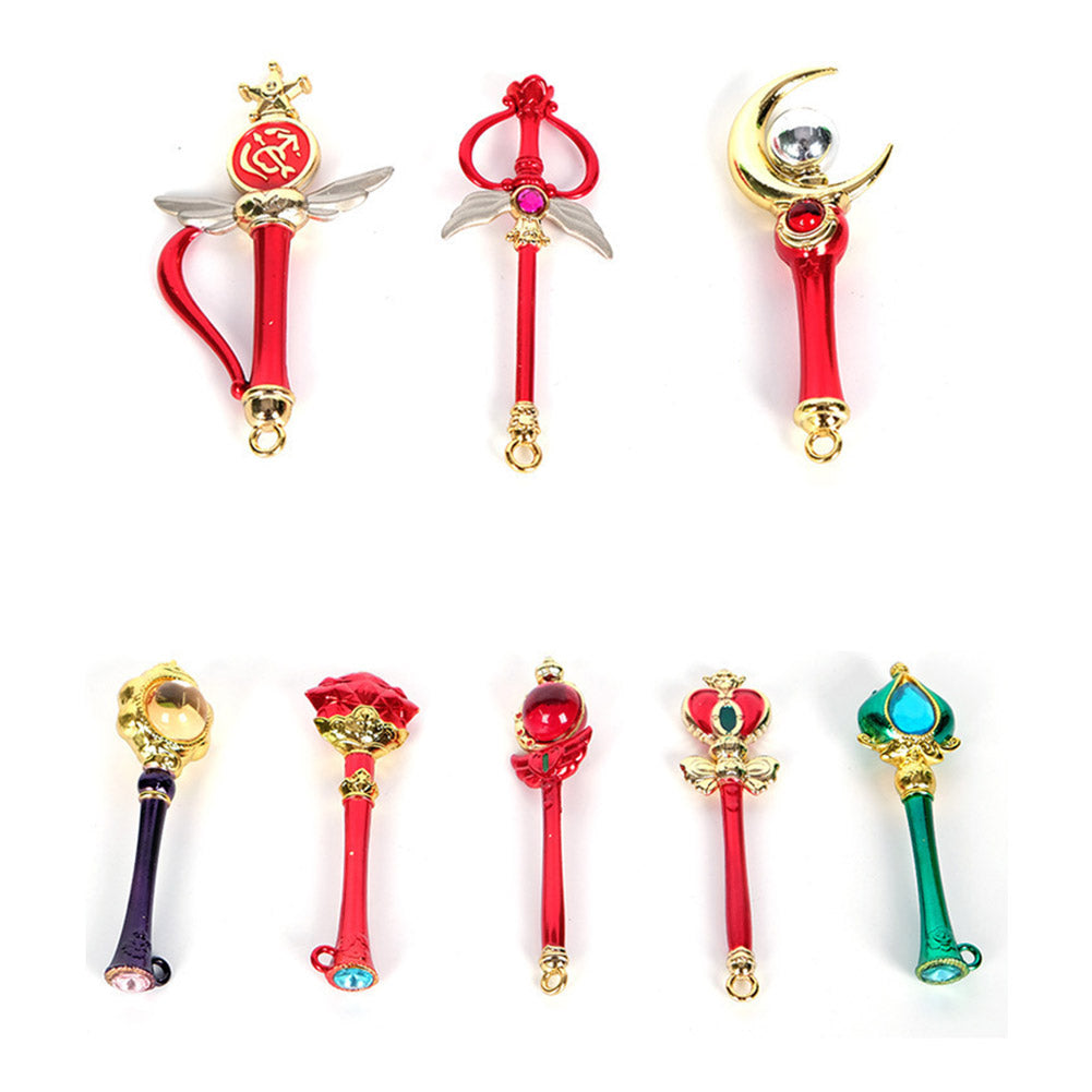 Anime Jewelry Sailor Moon Key Chain Pendant Keychains Collection Sets 14Pcs Gifts