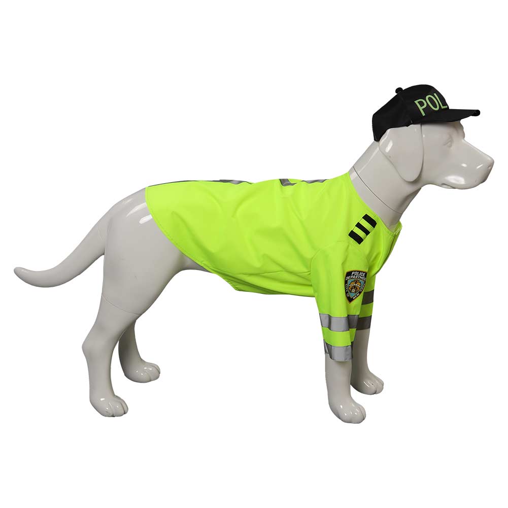 Police Pet Dog Costume Cosplay Dogs Halloween Clothes XS-L green