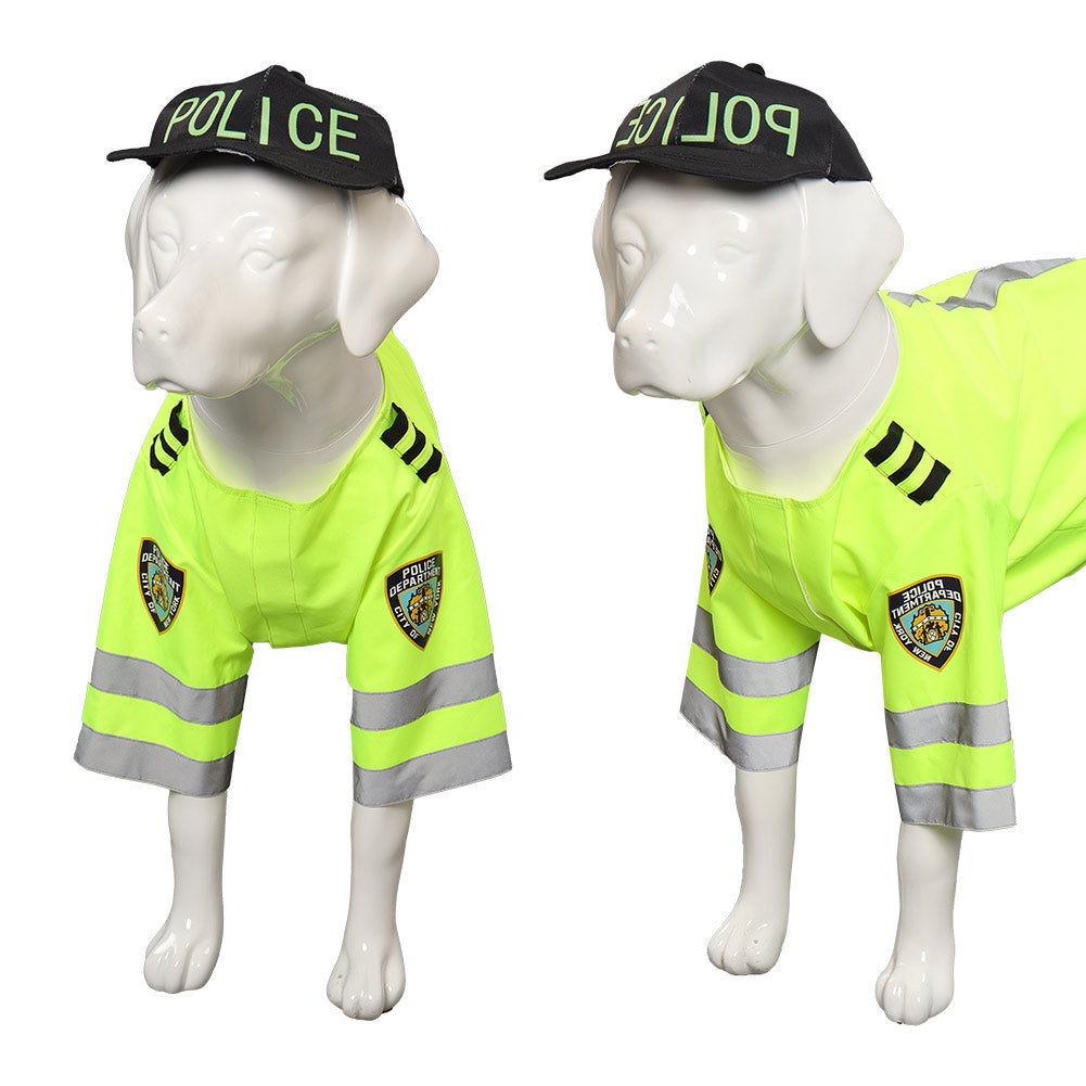 Police Pet Dog Costume Cosplay Dogs Halloween Clothes XS-L green