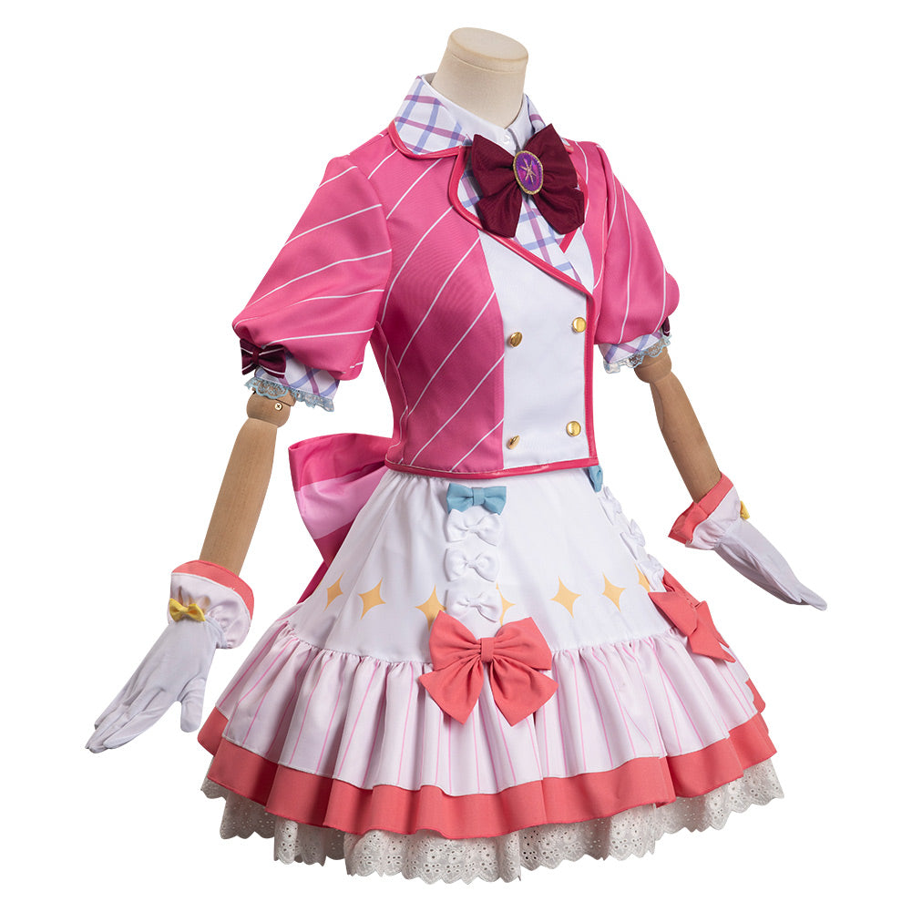 Hoshino Ruby OSHI NO KO pink Singing Costume Cosplay Halloween Carnival Party Outfits