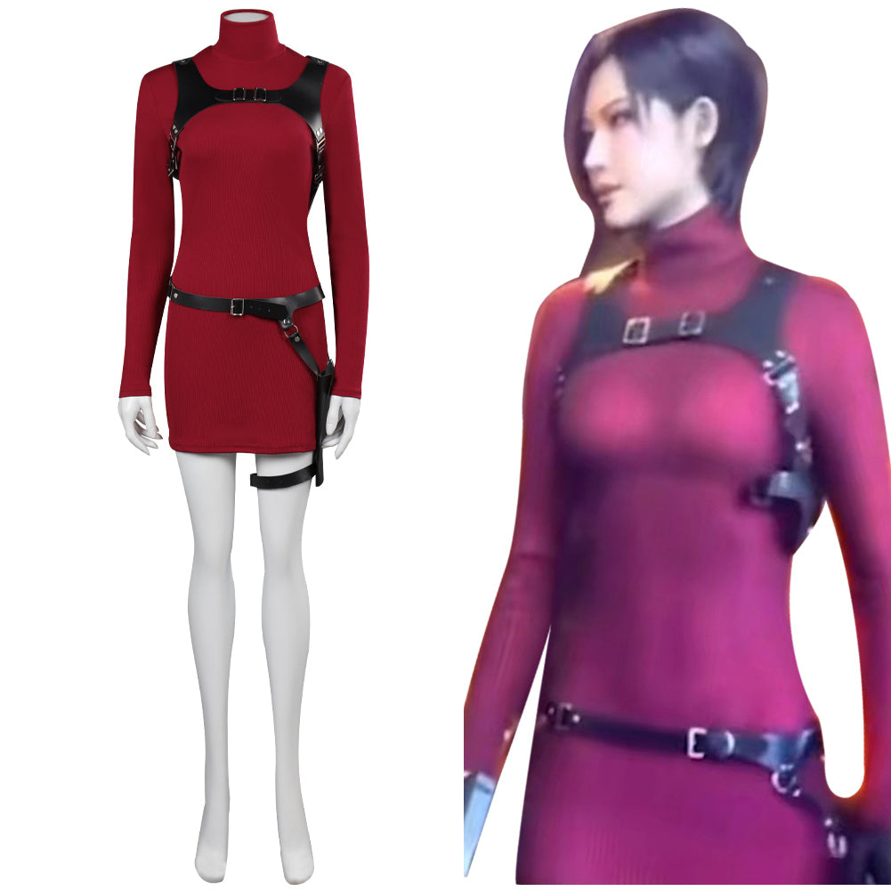 Resident Evil 4 Remake Biohazard Ada Wong Cosplay Costume Halloween Carnival Party Disguise Suit