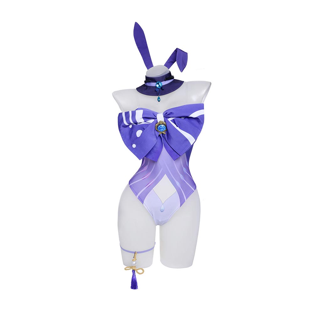 Genshin Impact Sangonomiya Kokomi Cosplay Costume Bunny Girls Jumpsuuit Outfits Halloween Carnival Party Disguise Suit