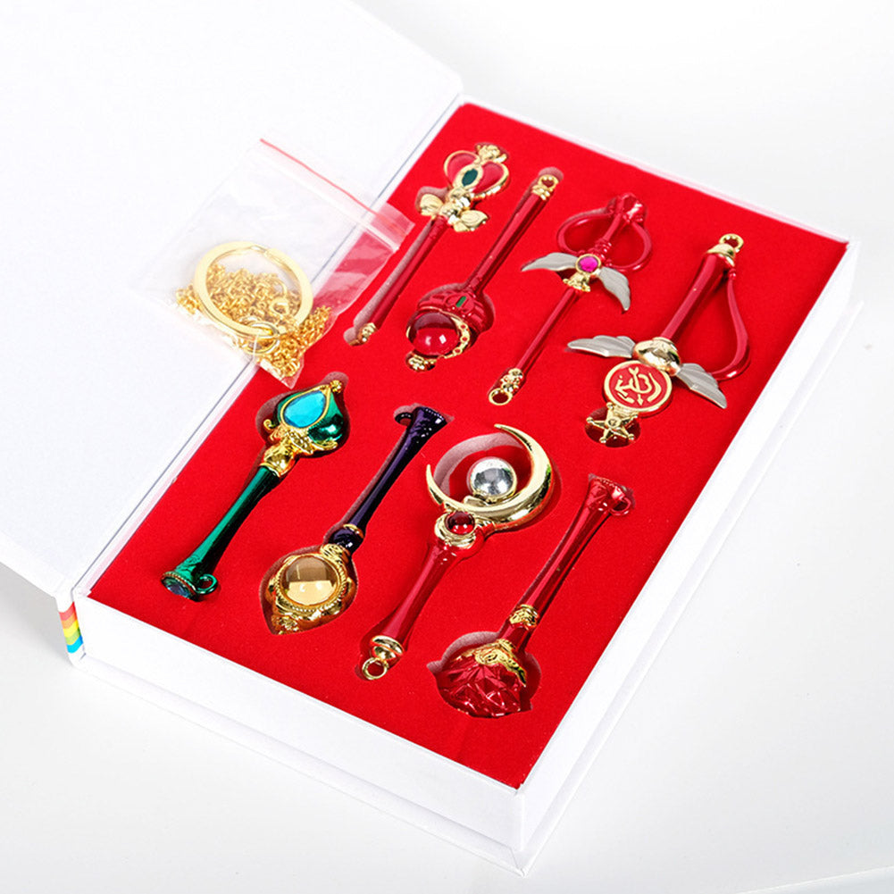 Anime Jewelry Sailor Moon Key Chain Pendant Keychains Collection Sets 14Pcs Gifts