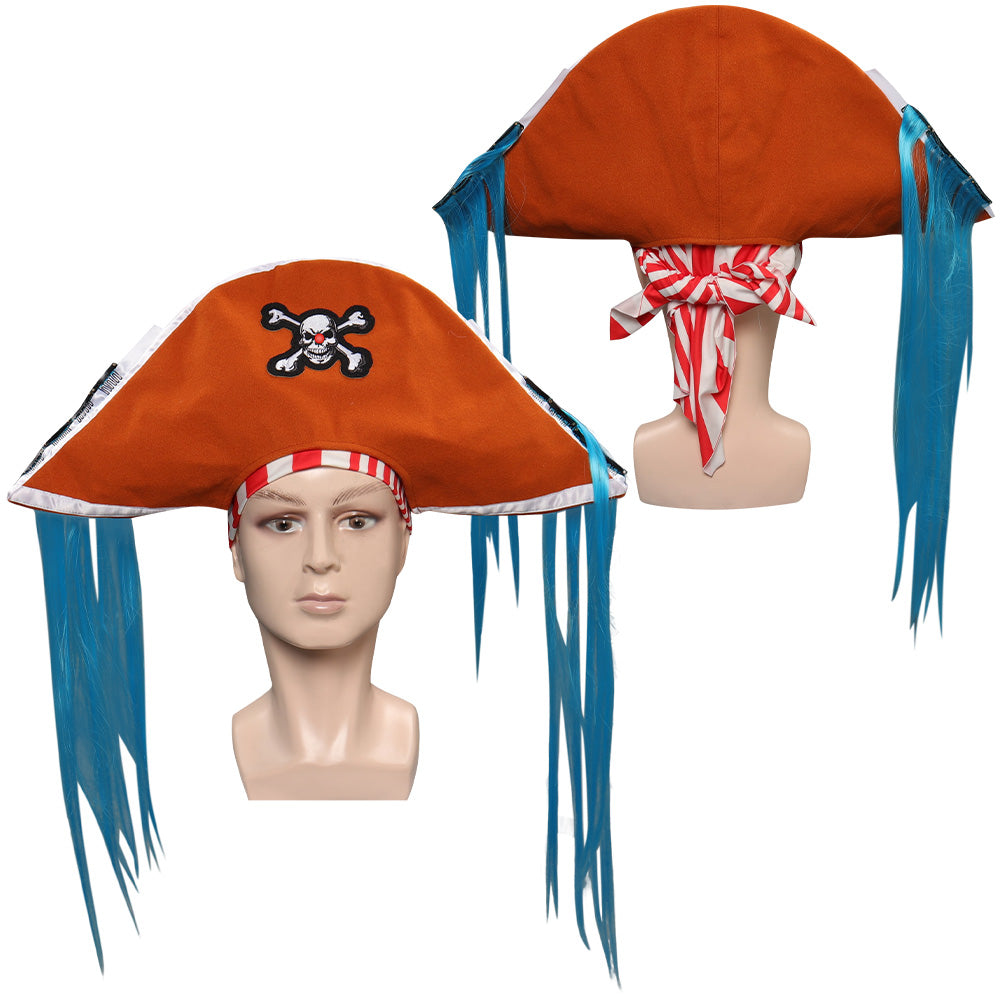 Buggy Cosplay Cap Headgear Halloween Carnival Cosplay Accessories Anime One Piece Pirate Hat