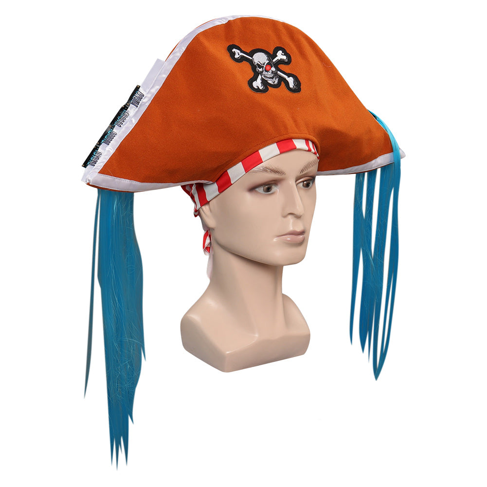 Buggy Cosplay Cap Headgear Halloween Carnival Cosplay Accessories Anime One Piece Pirate Hat