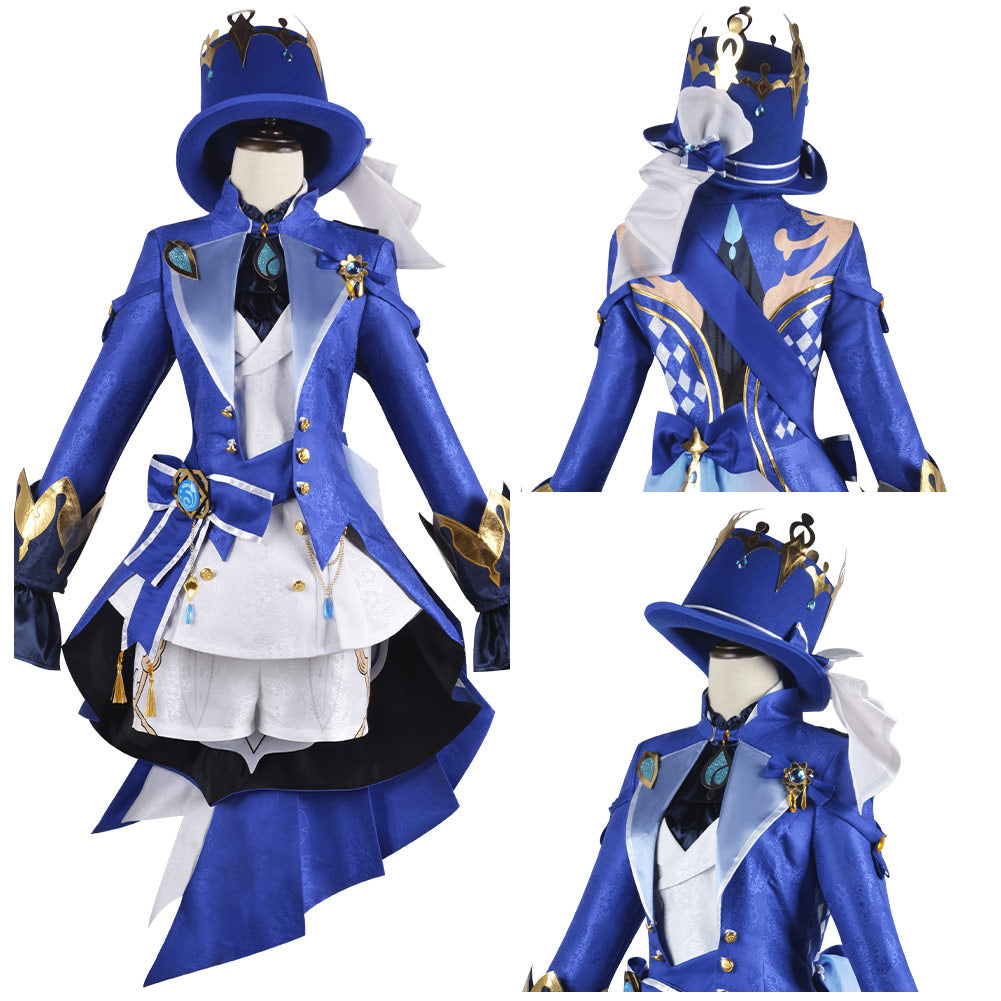 Genshin Impact Focalors Cosplay Costume Halloween Carnival Disguise Suit