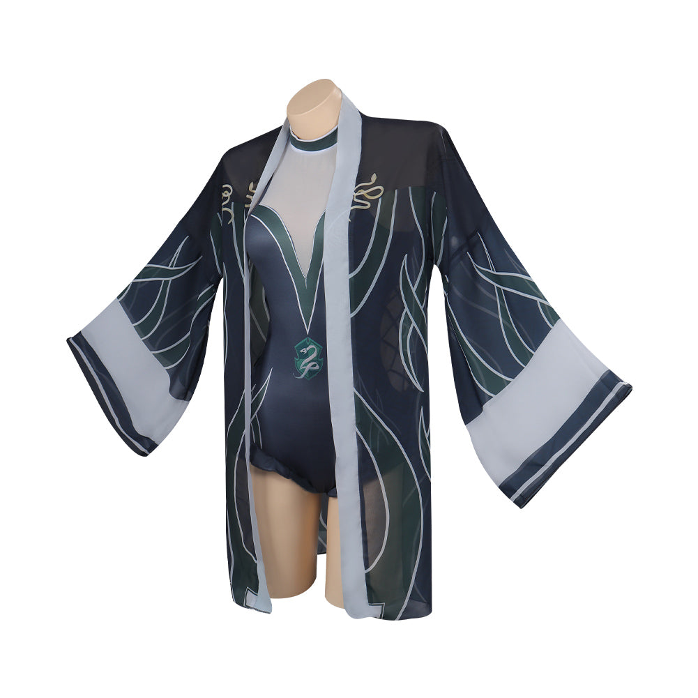 Hogwarts Legacy Slytherin Cosplay Costume Swimsuit Cloak Outfits Halloween Carnival Party Suit