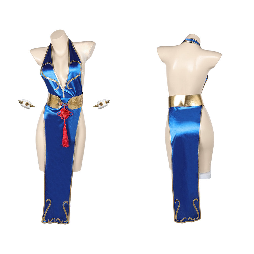 Chun Li Cheongsam Street Fighter Cosplay Costume Outfits Halloween Carnival Suit