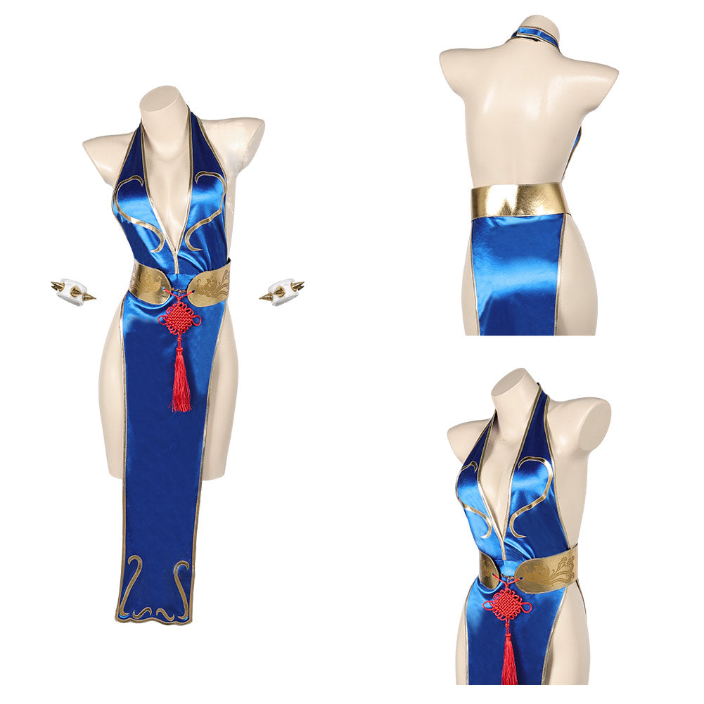 Chun Li Cheongsam Street Fighter Cosplay Costume Outfits Halloween Carnival Suit