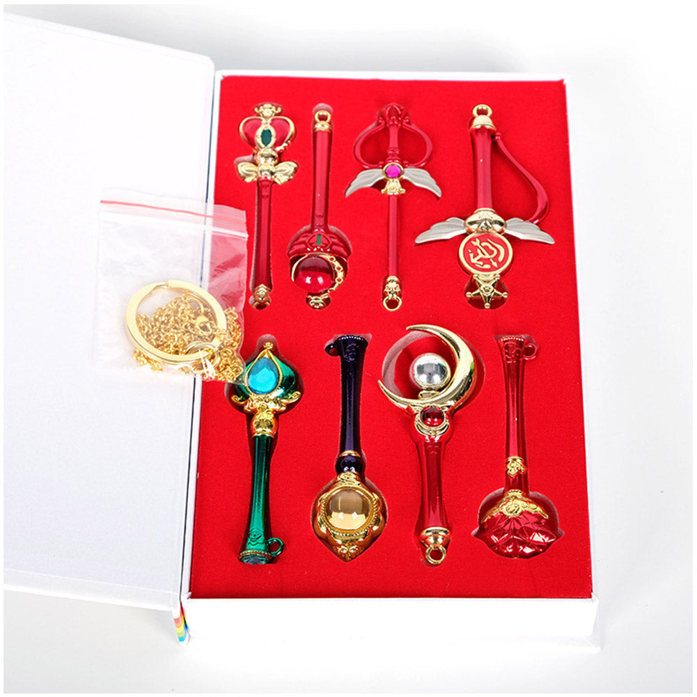 Anime Jewelry Sailor Moon Key Chain Pendant Keychains Collection Sets 14Pcs Gifts