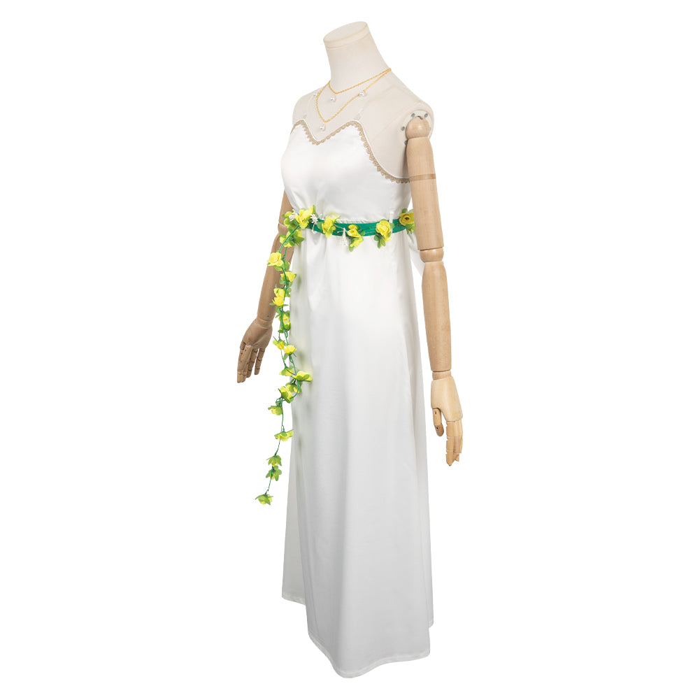 Final Fantasy Aerith Gainsborough white Dress Cosplay Costume 