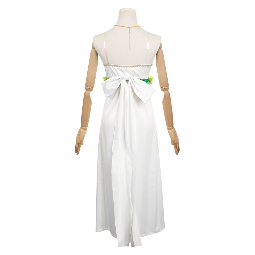 Final Fantasy Aerith Gainsborough white Dress Cosplay Costume 