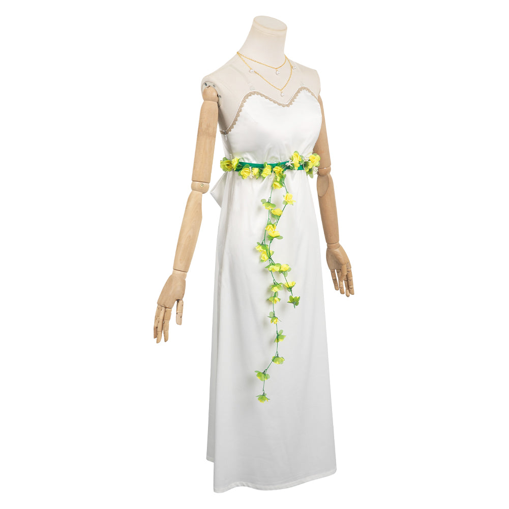 Final Fantasy Aerith Gainsborough white Dress Cosplay Costume 