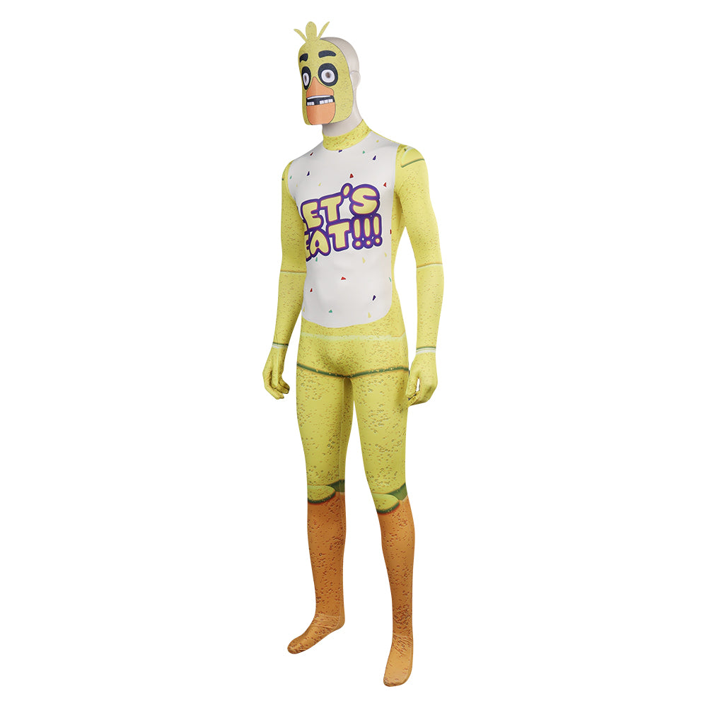 FNAF Chica Five Nights At Freddy's Jumpsuits with Mask Chica Cosplay Costume Halloween Carnival Outfits