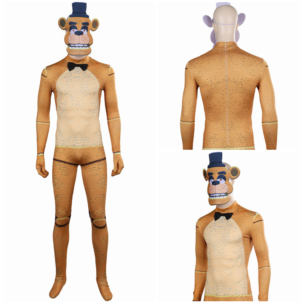 FNAF Freddy bear Five Nights At Freddy's Jumpsuits with Mask Cosplay Costume Halloween Carnival Outfits