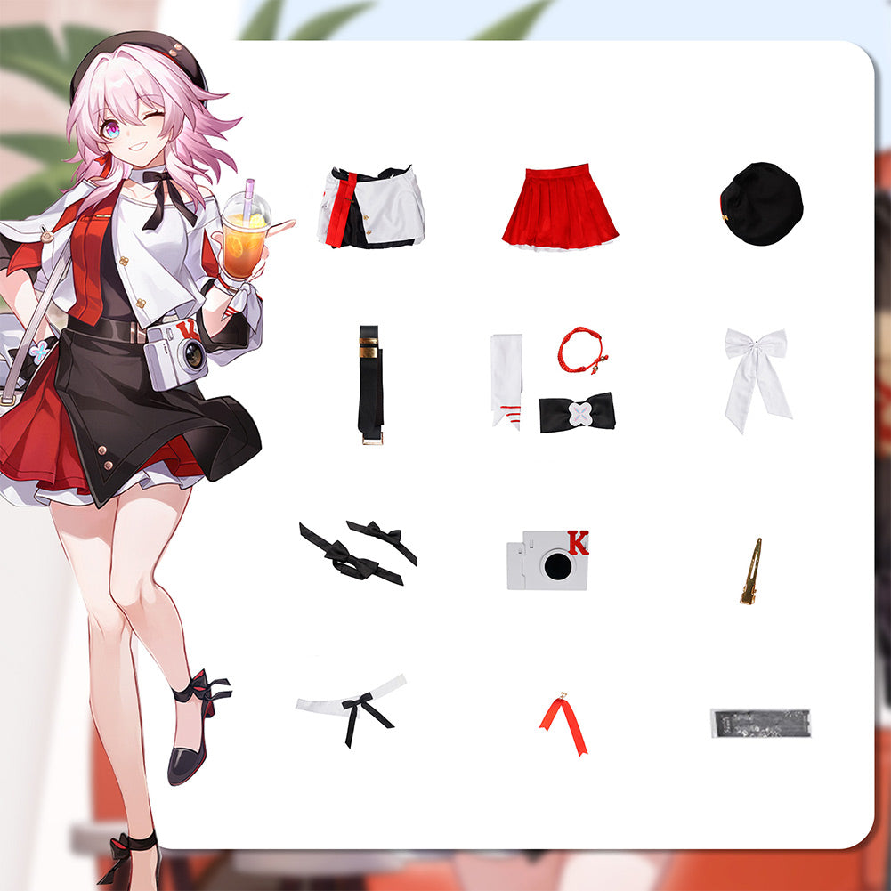 Game Honkai: Star Rail X KFC March 7th Cosplay Costume Halloween Carnival Party Outfits