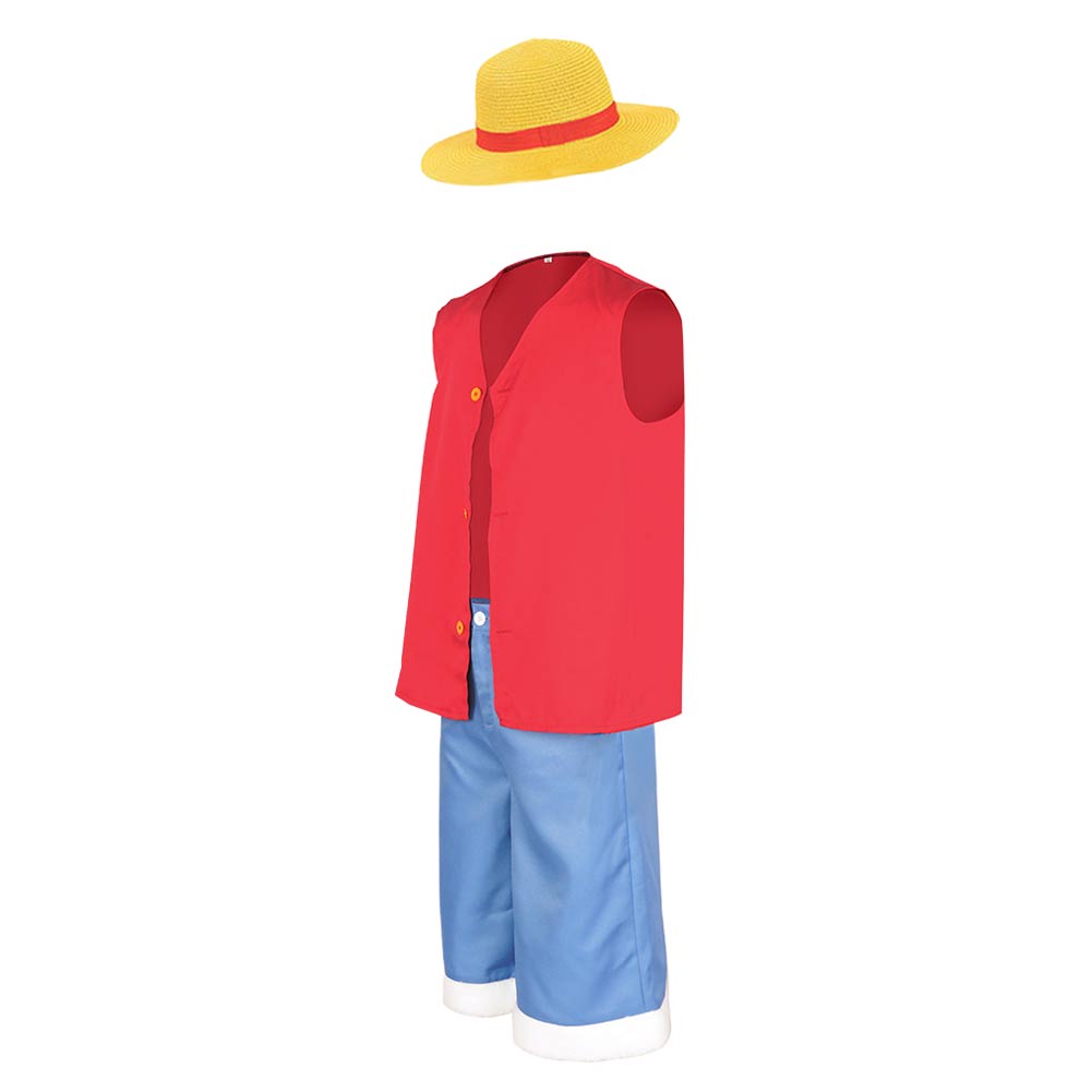 Kids Children One Piece Luffy Cosplay Costume Halloween Carnival Party Suit