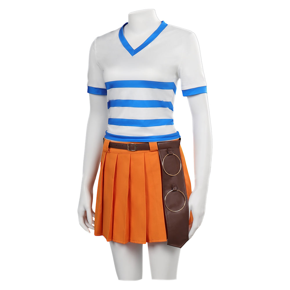 Kids One Piece Nami Sets Children Nami Cosplay Costume Halloween Carnival Party Outfits