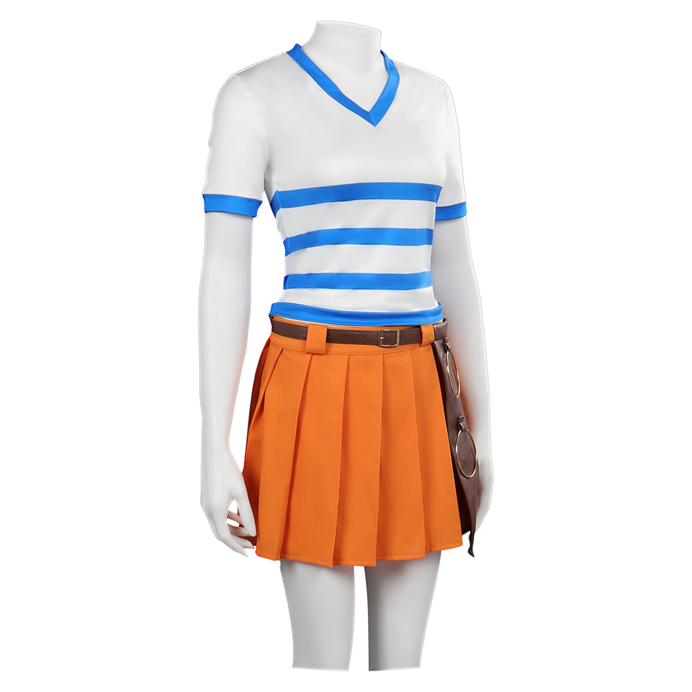 Kids One Piece Nami Sets Children Nami Cosplay Costume Halloween Carnival Party Outfits