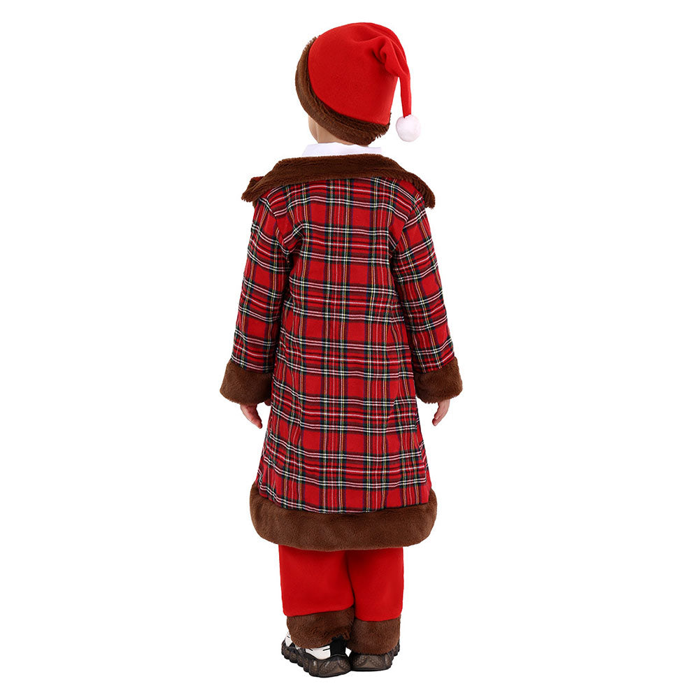 Kids Scottish Christmas Costume Santa Claus Christmas Kilt Cosplay Costume Outfits