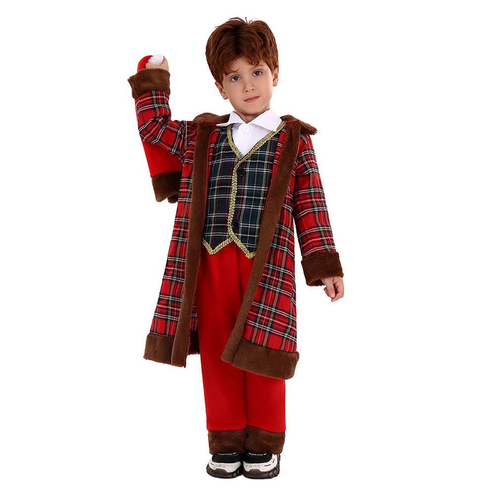 Kids Scottish Christmas Costume Santa Claus Christmas Kilt Cosplay Costume Outfits