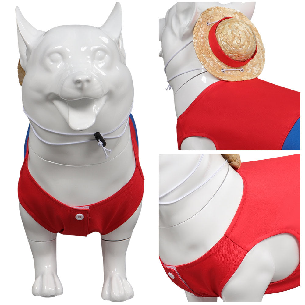 LUFFY ONE PIECE Pet Costume Dogs Clothes for Medium & Large Dog