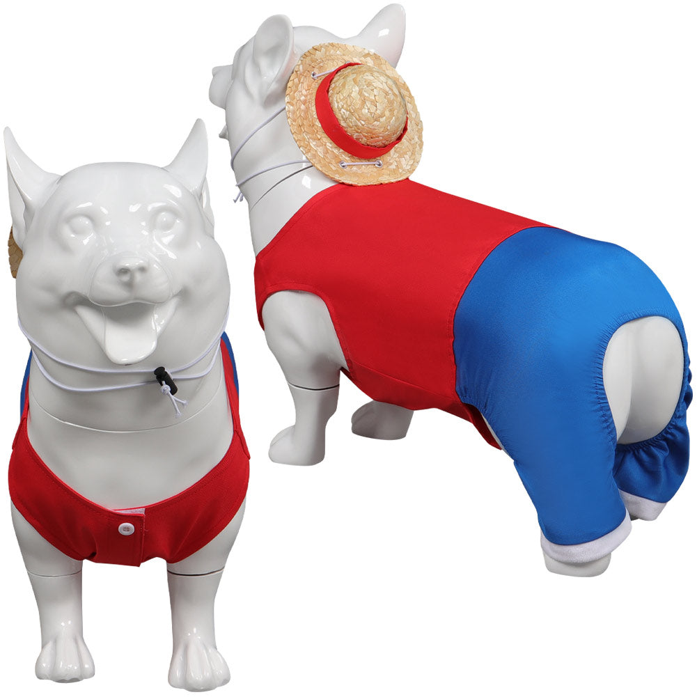 LUFFY ONE PIECE Pet Costume Dogs Clothes for Medium & Large Dog