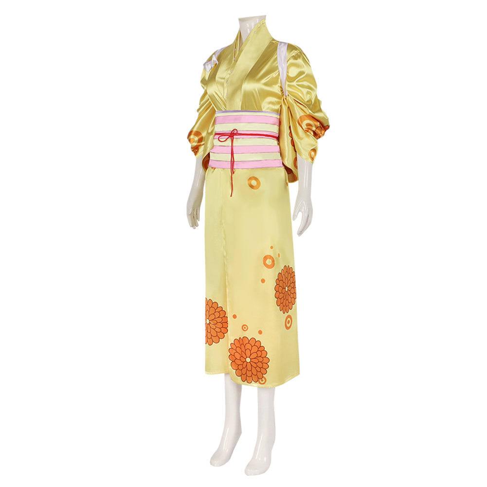 One Piece Kikunojo Kimono Cosplay Costume Outfits Halloween Carnival Suit